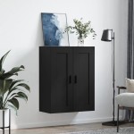 vidaXL Dulap montat pe perete, negru, 69,5x34x90 cm, lemn prelucrat