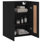 vidaXL Dulap montat pe perete, negru, 69,5x34x90 cm, lemn prelucrat