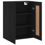 vidaXL Dulap montat pe perete, negru, 69,5x34x90 cm, lemn prelucrat
