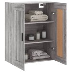 vidaXL Dulap pe perete, sonoma gri, 69,5x34x90 cm, lemn prelucrat