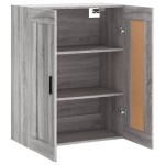vidaXL Dulap pe perete, sonoma gri, 69,5x34x90 cm, lemn prelucrat