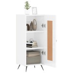 vidaXL Servantă, alb extralucios, 34,5x34x90 cm, lemn compozit