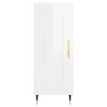 vidaXL Servantă, alb extralucios, 34,5x34x90 cm, lemn compozit vidaXL Servantă, alb extralucios, 34,5x34x90 cm, lemn compozit