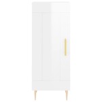 vidaXL Servantă, alb extralucios, 34,5x34x90 cm, lemn compozit vidaXL Servantă, alb extralucios, 34,5x34x90 cm, lemn compozit