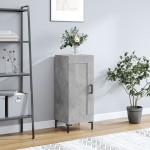 vidaXL Servantă, gri beton, 34,5x34x90 cm, lemn compozit vidaXL Servantă, gri beton, 34,5x34x90 cm, lemn compozit