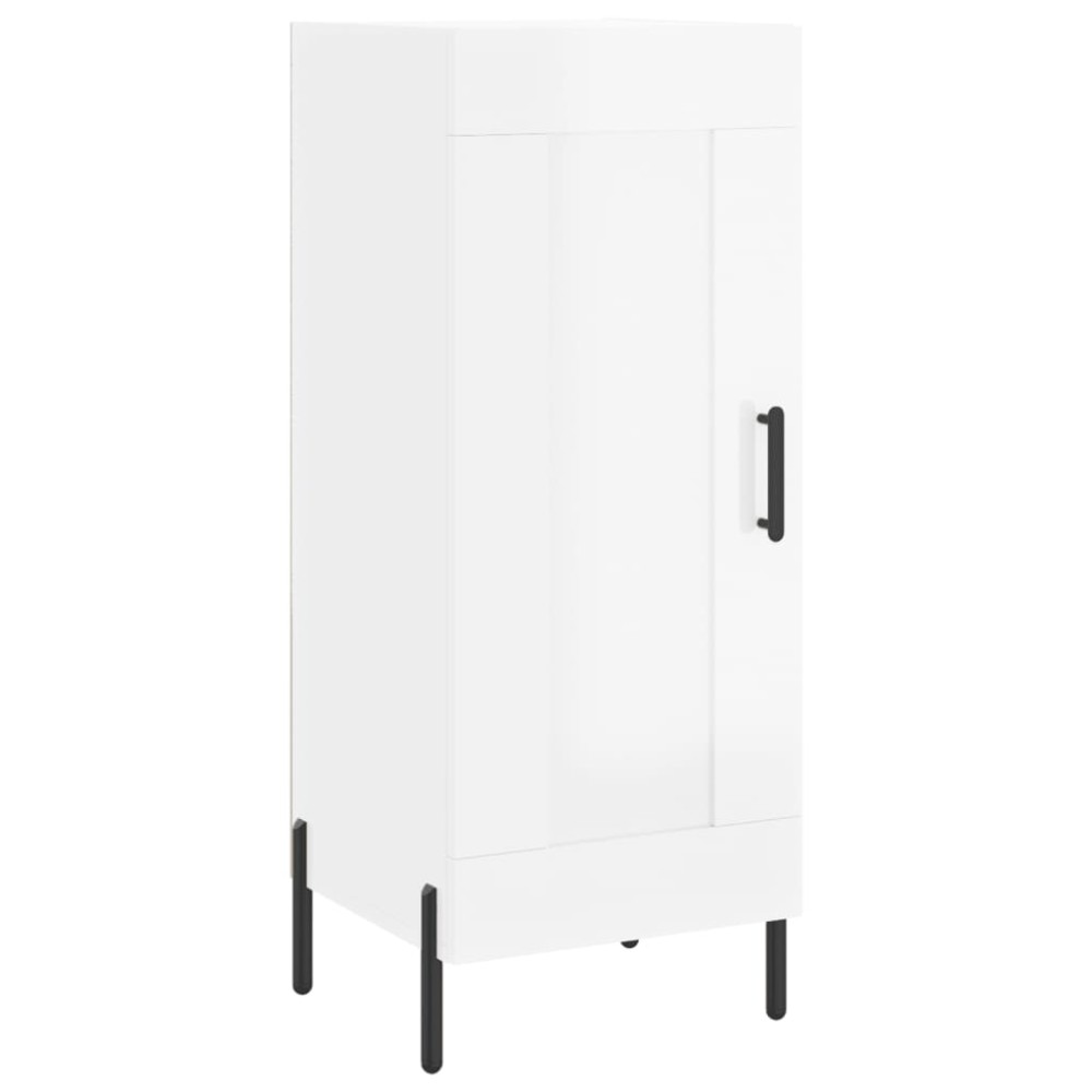 vidaXL Servantă, alb extralucios, 34,5x34x90 cm, lemn compozit