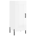 vidaXL Servantă, alb extralucios, 34,5x34x90 cm, lemn compozit