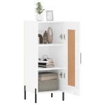 vidaXL Servantă, alb extralucios, 34,5x34x90 cm, lemn compozit