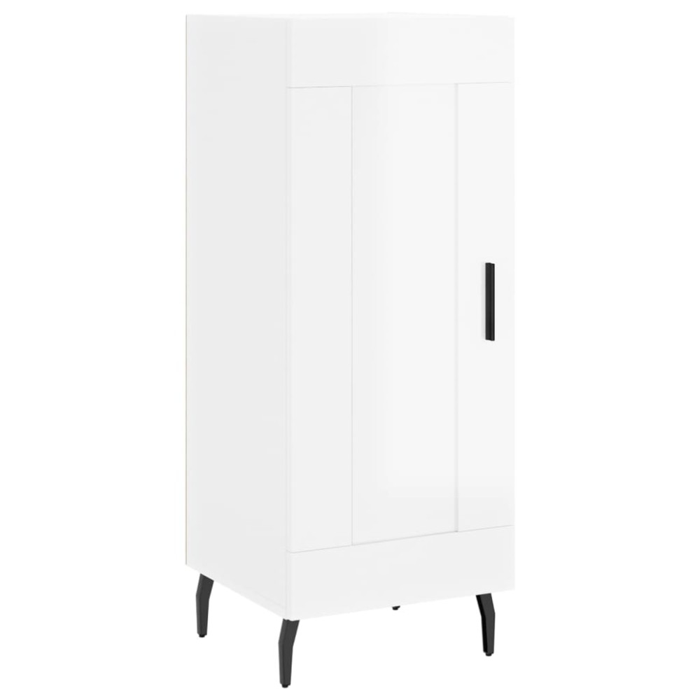 vidaXL Servantă, alb extralucios, 34,5x34x90 cm, lemn compozit