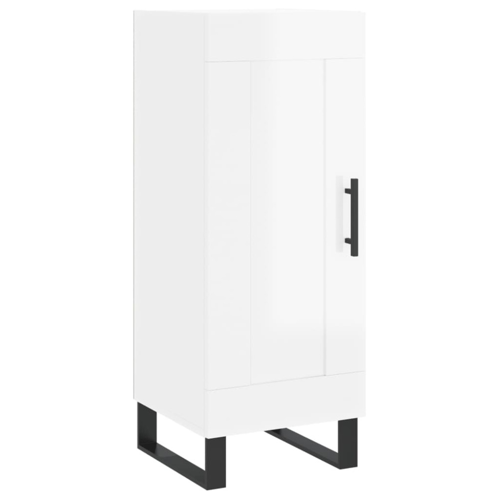 vidaXL Servantă, alb extralucios, 34,5x34x90 cm, lemn compozit