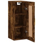 vidaXL Dulap de perete, stejar fumuriu, 34,5x34x90 cm, lemn prelucrat