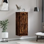 vidaXL Dulap de perete, stejar fumuriu, 34,5x34x90 cm, lemn prelucrat vidaXL Dulap de perete, stejar fumuriu, 34,5x34x90 cm, lemn prelucrat