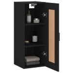 vidaXL Dulap de perete, negru, 34,5x34x90 cm, lemn prelucrat