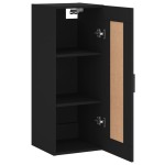 vidaXL Dulap de perete, negru, 34,5x34x90 cm, lemn prelucrat