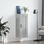 vidaXL Dulap de perete, gri beton, 34,5x34x90 cm, lemn prelucrat