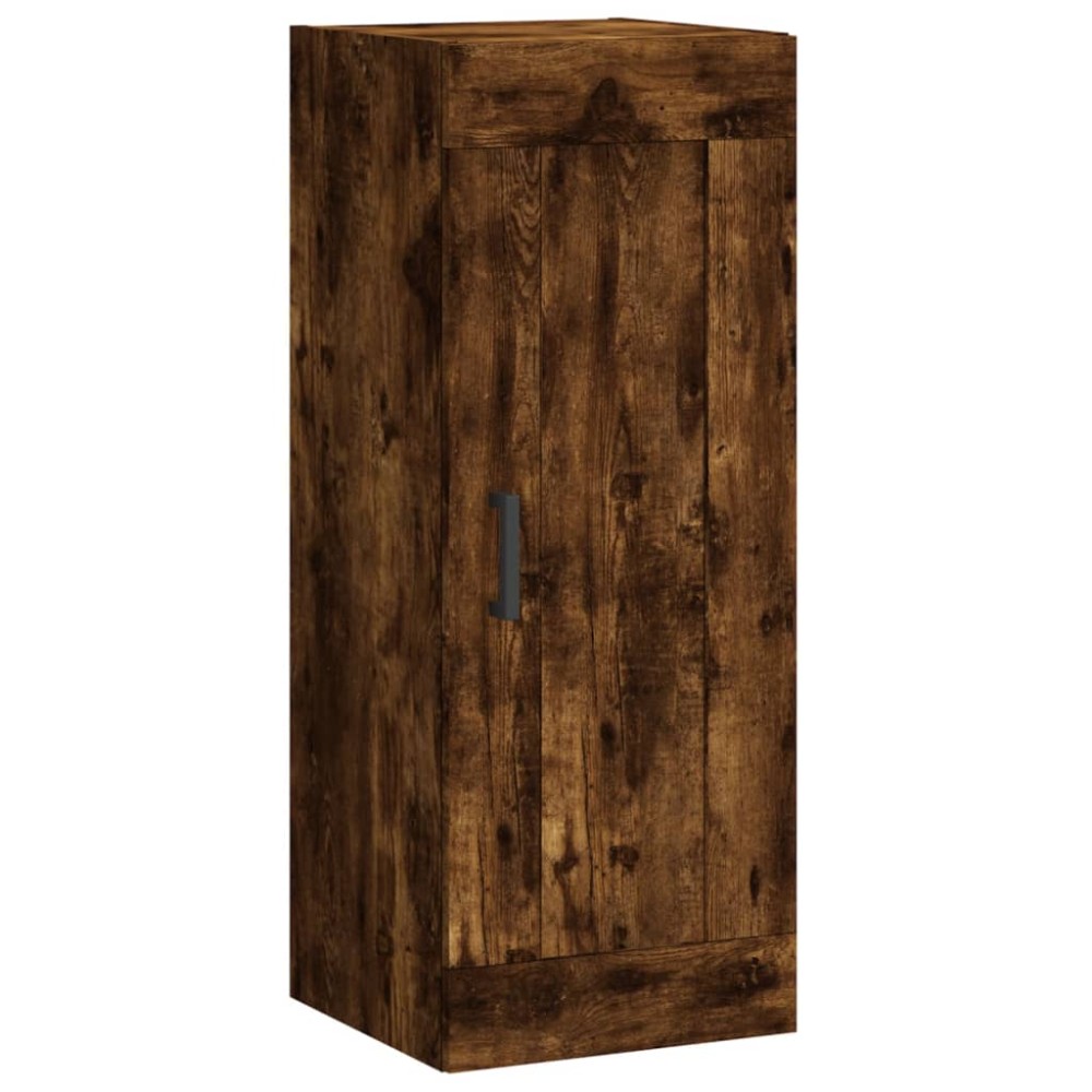 vidaXL Dulap de perete, stejar fumuriu, 34,5x34x90 cm, lemn prelucrat