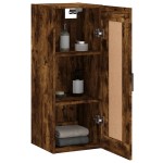 vidaXL Dulap de perete, stejar fumuriu, 34,5x34x90 cm, lemn prelucrat