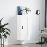 vidaXL Dulap de perete, alb, 34,5x34x90 cm, lemn prelucrat vidaXL Dulap de perete, alb, 34,5x34x90 cm, lemn prelucrat