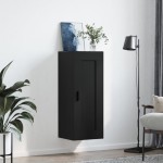 vidaXL Dulap de perete, negru, 34,5x34x90 cm, lemn prelucrat vidaXL Dulap de perete, negru, 34,5x34x90 cm, lemn prelucrat