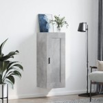 vidaXL Dulap de perete, gri beton, 34,5x34x90 cm, lemn prelucrat