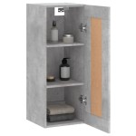 vidaXL Dulap de perete, gri beton, 34,5x34x90 cm, lemn prelucrat