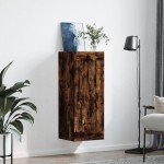 vidaXL Dulap de perete, stejar fumuriu, 34,5x34x90 cm, lemn prelucrat