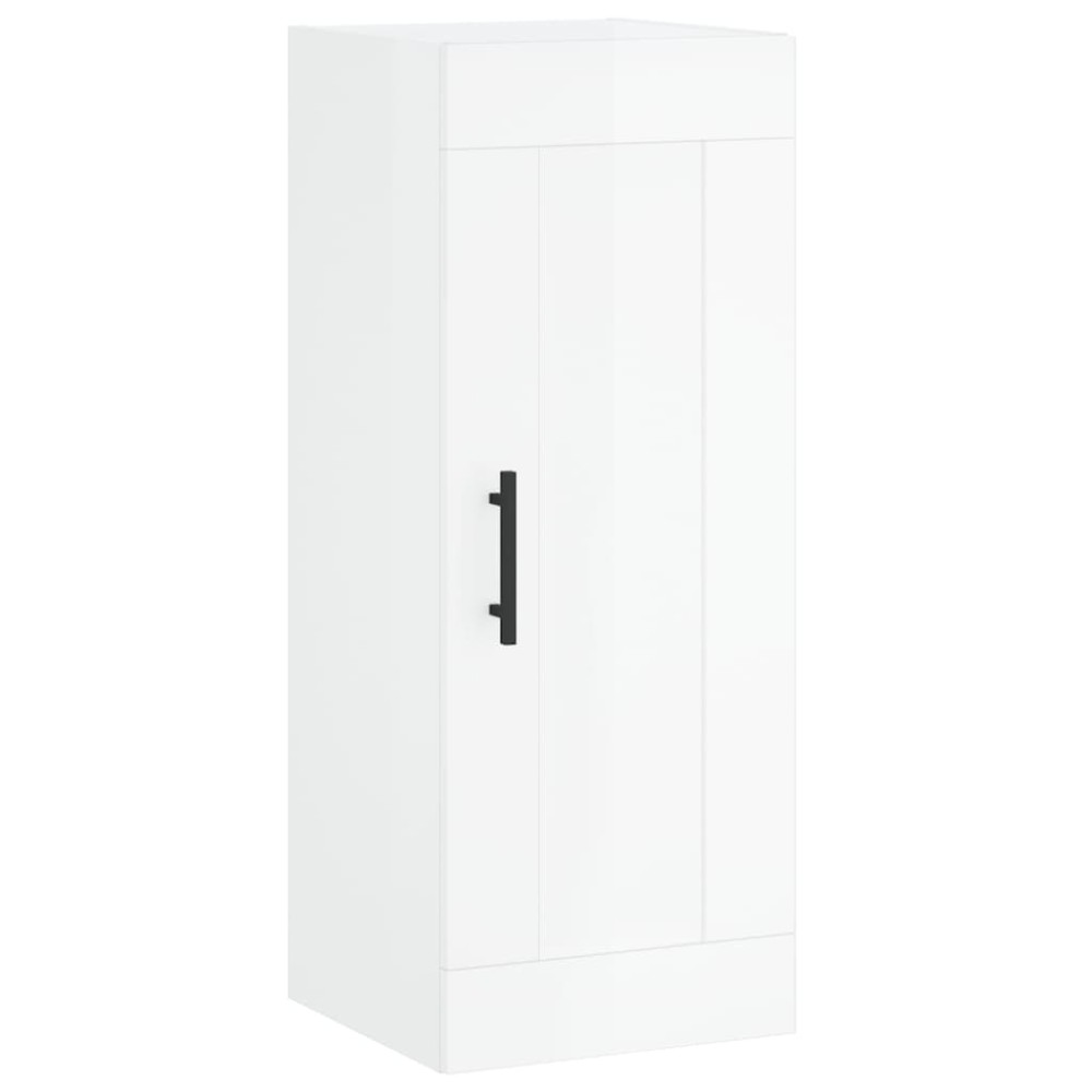 vidaXL Dulap de perete, alb extralucios, 34,5x34x90 cm, lemn prelucrat