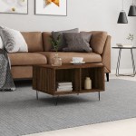 vidaXL Măsuță de cafea, stejar maro, 60x50x36,5 cm, lemn compozit vidaXL Măsuță de cafea, stejar maro, 60x50x36,5 cm, lemn compozit