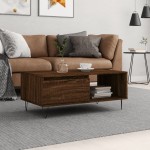 vidaXL Măsuță de cafea, stejar maro, 90x50x36,5 cm, lemn prelucrat vidaXL Măsuță de cafea, stejar maro, 90x50x36,5 cm, lemn prelucrat
