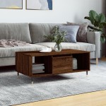 vidaXL Măsuță de cafea, stejar maro, 90x50x36,5 cm, lemn prelucrat vidaXL Măsuță de cafea, stejar maro, 90x50x36,5 cm, lemn prelucrat