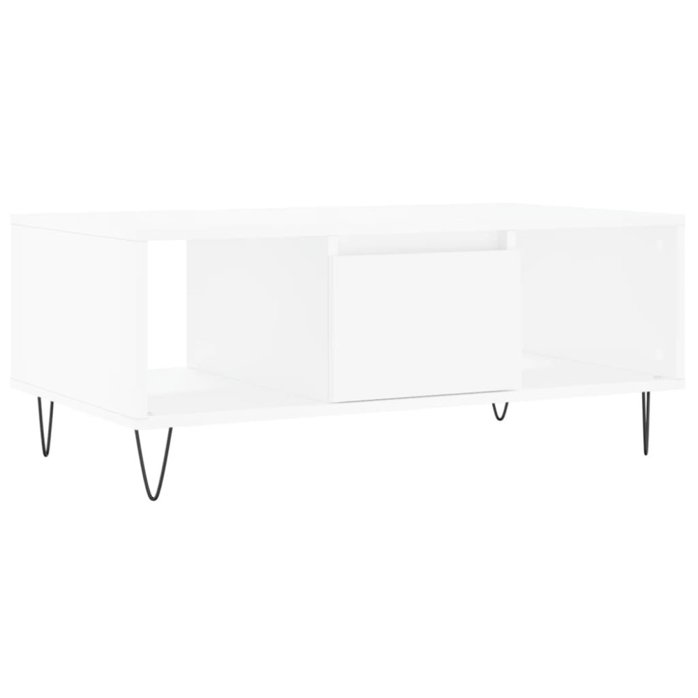 vidaXL Măsuță de cafea, alb, 90x50x36,5 cm, lemn prelucrat
