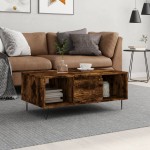 vidaXL Măsuță de cafea, stejar fumuriu, 90x50x36,5 cm, lemn prelucrat vidaXL Măsuță de cafea, stejar fumuriu, 90x50x36,5 cm, lemn prelucrat