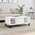 vidaXL Măsuță de cafea, alb, 90x50x36,5 cm, lemn prelucrat vidaXL Măsuță de cafea, alb, 90x50x36,5 cm, lemn prelucrat