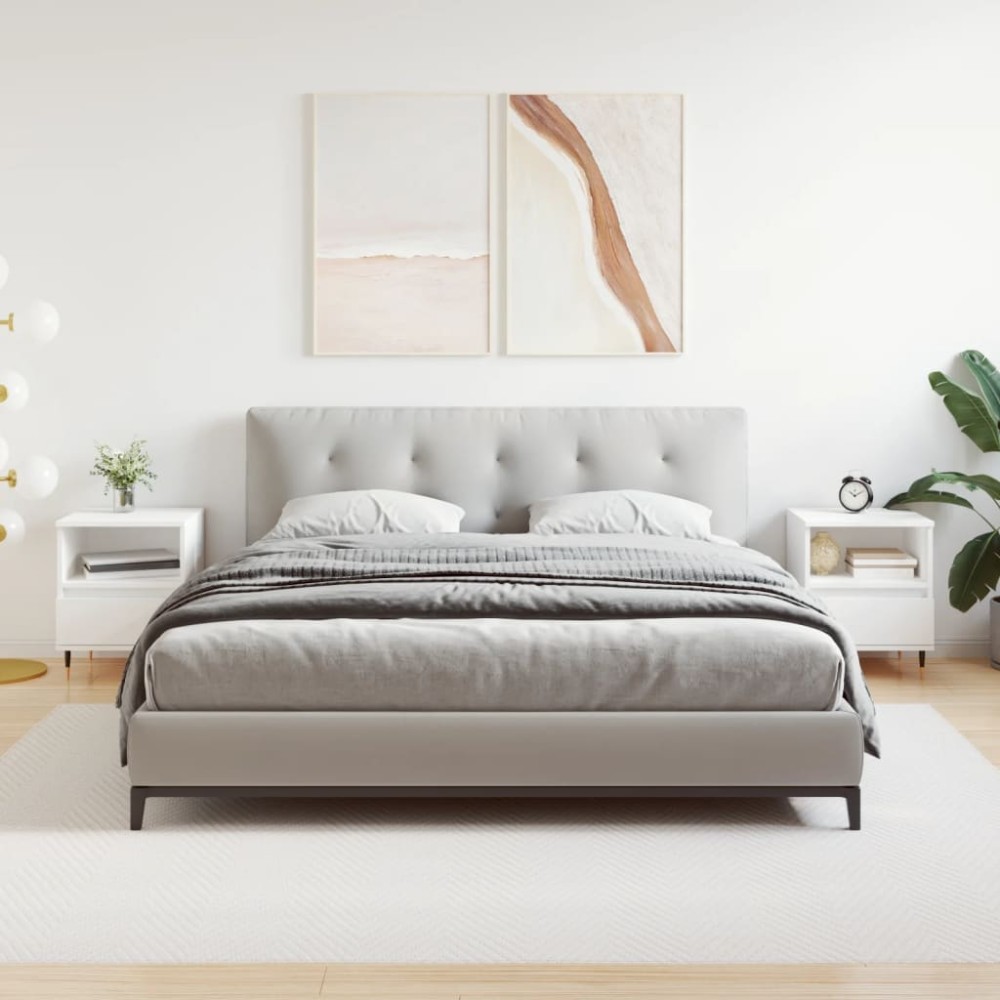 vidaXL Noptiere, 2 buc., alb, 40x35x50 cm, lemn compozit