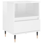 vidaXL Noptiere, 2 buc., alb extralucios, 40x35x50 cm, lemn compozit