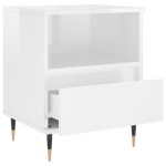 vidaXL Noptiere, 2 buc., alb extralucios, 40x35x50 cm, lemn compozit