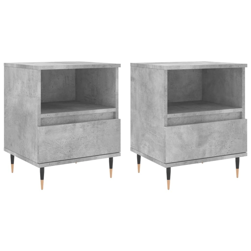 vidaXL Noptiere, 2 buc., gri beton, 40x35x50 cm, lemn compozit