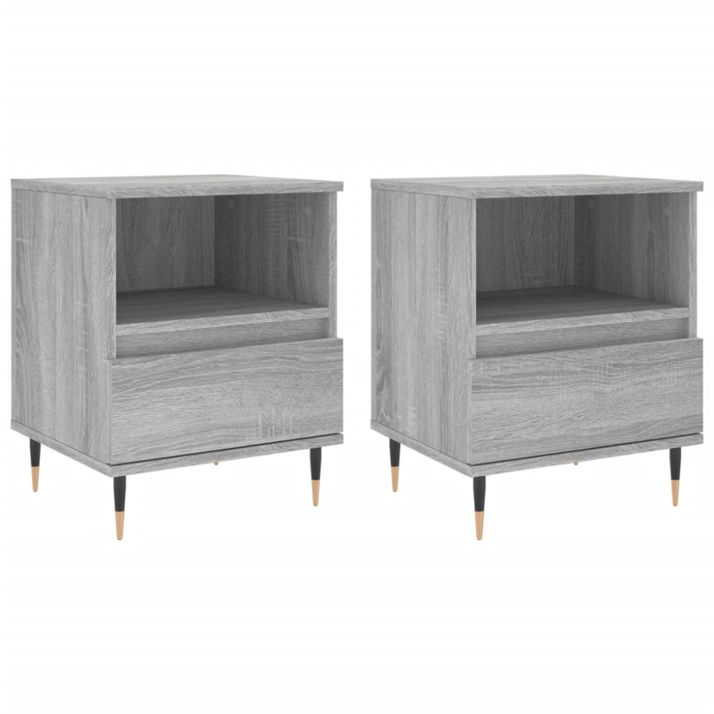vidaXL Noptiere, 2 buc., gri sonoma, 40x35x50 cm, lemn compozit