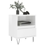vidaXL Noptiere, 2 buc., alb extralucios, 40x35x50 cm, lemn compozit