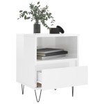 vidaXL Noptiere, 2 buc., alb extralucios, 40x35x50 cm, lemn compozit