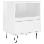 vidaXL Noptiere, 2 buc., alb extralucios, 40x35x50 cm, lemn compozit