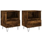 vidaXL Noptiere, 2 buc., stejar fumuriu, 40x35x50 cm, lemn compozit vidaXL Noptiere, 2 buc., stejar fumuriu, 40x35x50 cm, lemn compozit