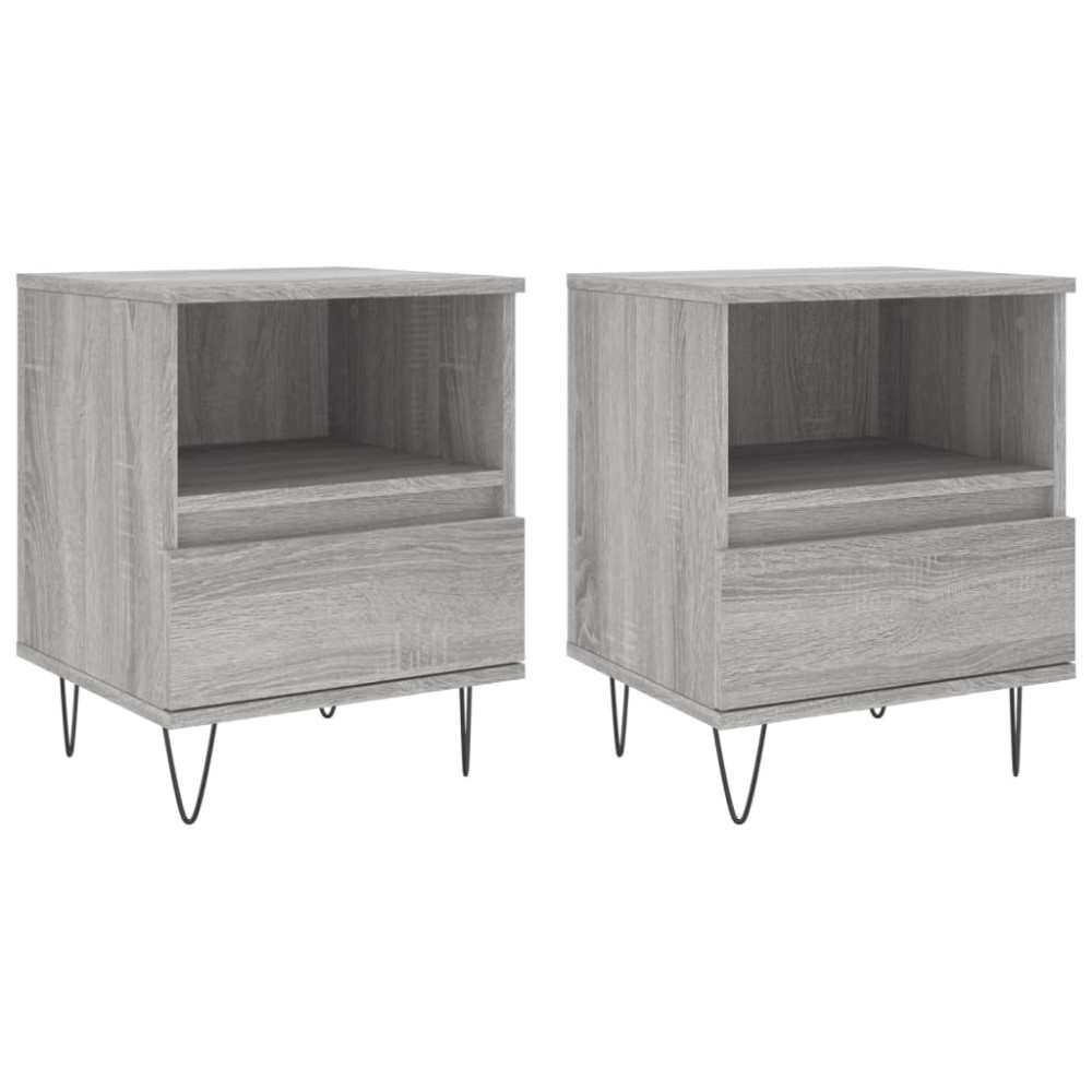 vidaXL Noptiere, 2 buc., gri sonoma, 40x35x50 cm, lemn compozit