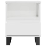 vidaXL Noptiere, 2 buc., alb extralucios, 40x35x50 cm, lemn compozit