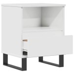 vidaXL Noptiere, 2 buc., alb extralucios, 40x35x50 cm, lemn compozit