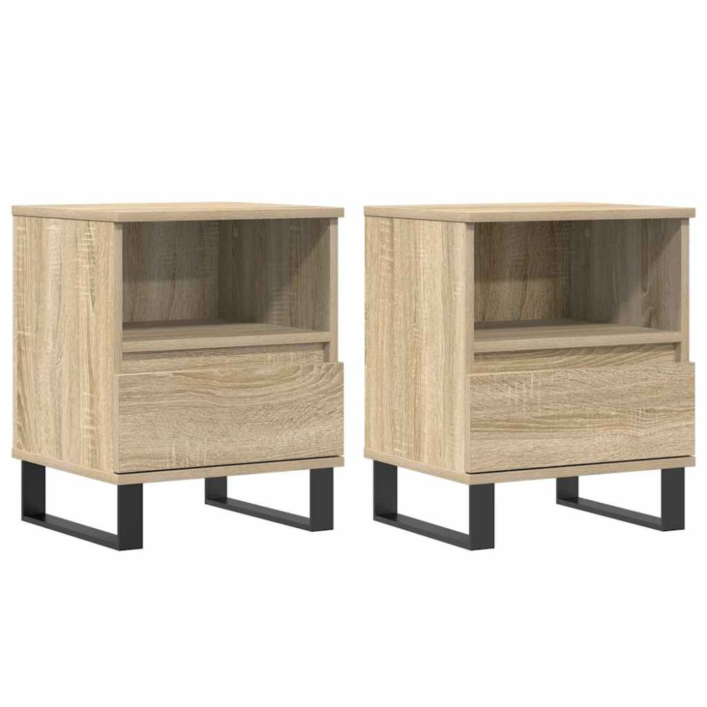 vidaXL Noptiere, 2 buc., stejar sonoma, 40x35x50 cm, lemn compozit