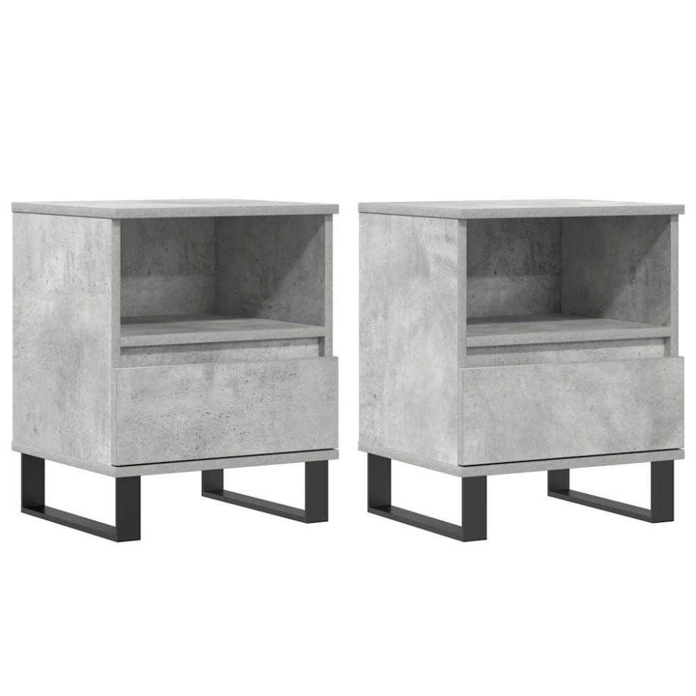 vidaXL Noptiere, 2 buc., gri beton, 40x35x50 cm, lemn compozit