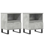 vidaXL Noptiere, 2 buc., gri beton, 40x35x50 cm, lemn compozit