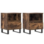 vidaXL Noptiere, 2 buc., stejar fumuriu, 40x35x50 cm, lemn compozit vidaXL Noptiere, 2 buc., stejar fumuriu, 40x35x50 cm, lemn compozit