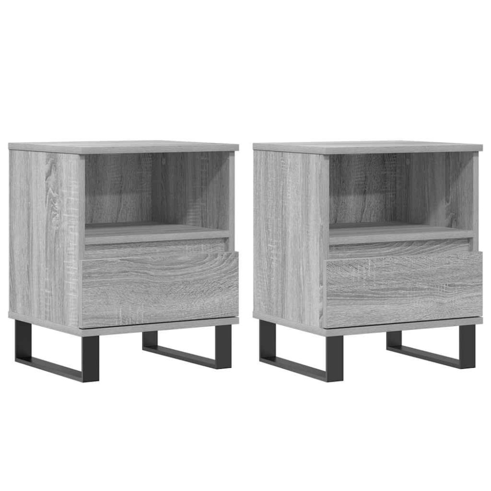 vidaXL Noptiere, 2 buc., gri sonoma, 40x35x50 cm, lemn compozit